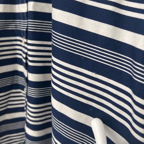 Ralph Lauren Chaps Womens Sz XL Navy Blue No Iron Blouse Shirt Top Button Up - Picture 5 of 11